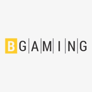 BGaming logo with yellow square "B" and "GAMING" in uppercase, letters separated by lines.