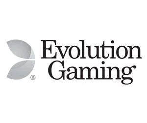 Evolution Gaming logo with stylized leaf shapes and bold text.